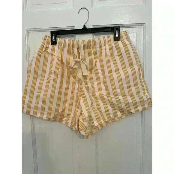 Charlie Holiday Anthropologie Yellow/ivory Isabelle Pajama Shorts Size XL/10 NWT - Picture 2 of 6